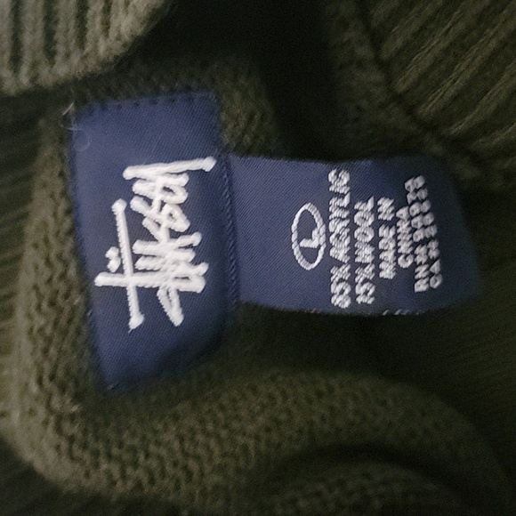 Stussy Rare Army Green Vintage Sweater. - Picture 9 of 9